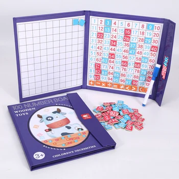 1-100 Kitap Tipi Manyetik Yüz Numarası Kurulu Matematik Öğretim Yardımı Montessori Erken eğitim Oyuncak Çocuklar İçin