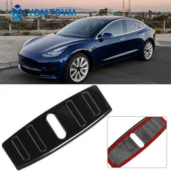 1 ADET Karbon Fiber / Krom Ön Kaput Koruyucu Eşik Bagaj Kutusu el tutamağı kapağı Trim Fit Tesla Modeli 3 2018-2021 Araba Aksesuarları