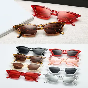 1 ADET Unisex Vintage Kedi Göz Güneş Gözlüğü Moda Küçük Çerçeve UV400 Shades güneş gözlüğü Parti Seyahat Streetwear Gözlük Büyük Hediye