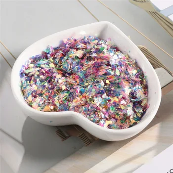 10 / 50g Düzensiz Kabuk Kağıt Tozu Oje Pul DIY Manikür Glitter Tırnak Soyma Pigment Malzemeleri Renkli Çıkartmalar
