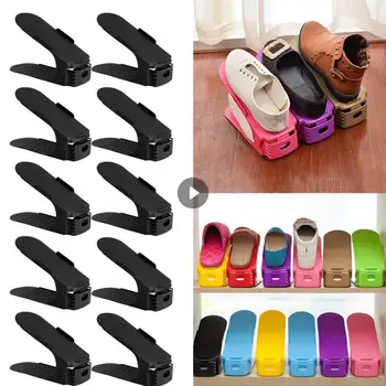 10 adet Dayanıklı Ayarlanabilir ayakkabı organizatörü Ayakkabı Destek Yuvası Yerden Tasarruf Sağlayan Dolap Dolap Standı ayakkabı askısı Ev Organizasyonu