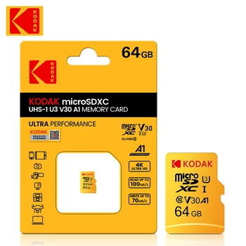 10 adet Kodak En Iyi fiyat U3 mikro sd kart 64 GB 128 GB SDXC / SDHC sınıf 10 Flash Bellek Kartı mikro sd 64 gb kart Ücretsiz kargo