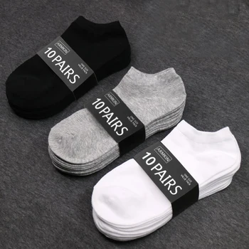 10 Pairs Düz Renk Kadın Çorap Nefes spor çorapları Rahat Tekne çorap Rahat Pamuk Ayak Bileği Çorap Boyutu 36-44 beyaz siyah