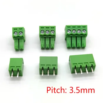 10 Çift 15EDG 3.5 mm Plug-in Terminal Bloğu Düz Pin PCB Vidalı Terminal Konnektörleri 2/3/4/5/6/7/8/9 / 10P KF15EDG-3.5 Yeşil