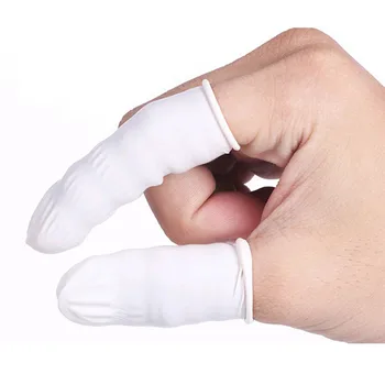 100 adet Tek Kullanımlık Doğal Kauçuk Lateks Parmak Karyolası Pratik Anti-Statik Parmak Karyolası Taşınabilir Parmak Koruyucu Lastik Eldiven