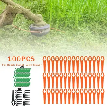 100 adet çim makası Bıçak Değiştirme Bıçakları Bosch Einhell çim biçme makinesi Çim Biçme Makinesi Çim Bahçe Düzeltici Değiştirin Onarım Bölümü