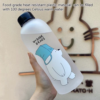 1000 ml Su Şişesi Panda Fincan Şeffaf Su Şişesi Drinkware Fincan sızdırmaz Karikatür Su Şişesi Drinkware Fincan