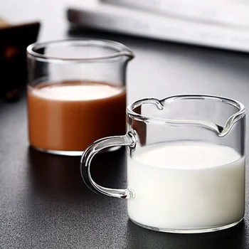 100ml Çift ağızlı Şeffaf Su Espresso Kahve Fincanı süt kupası İsıya dayanıklı Cam Bardak Tee Kupa Mutfak Jigger