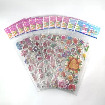 12 Levhalar Güzel Çiçekler Tarzı 3D Kabarcık Sticker Çocuklar Kızlar için Dizüstü Günlüğü Dekorasyon Sevimli Çıkartmalar Scrapbooking