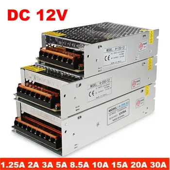 12 Volt Güç Kaynağı 1.25 A 2A 3A 5A 8.5 A 10A 15A 20A 30A Anahtarlama Güç Kaynağı 220 V için 12 V AC-DC SMPS LED Şerit Anahtarı