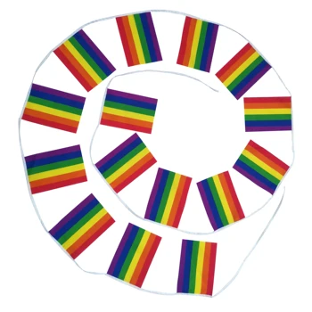 14 * 21 cm LGBTQIA Banner 15 adet Gurur Bayrağı bir Dize Kiraz Kuşu