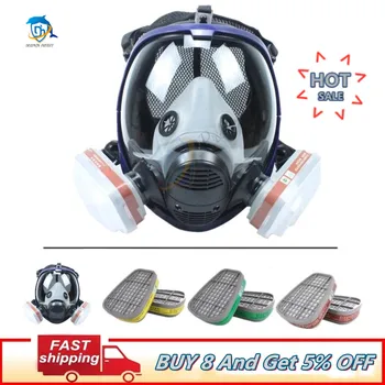 15/17 in 1 kimyasal gaz maskesi 6800 toz maskesi boya insektisit sprey silikon tam yüz maskesi filtresi laboratuvar kaynak