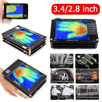 2.8 / 3.2 inç TFT Ekran lcd ekran MLX90640 Dijital Kızılötesi termal kamera Sıcaklık Sensörü IR Termograf Kamera