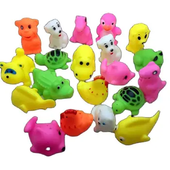 20 adet/grup Güzel Gıcırtılı Kauçuk hayvan Banyo Oyuncakları Çocuk Su Yüzme sıkmak sondaj dabbling oyuncaklar