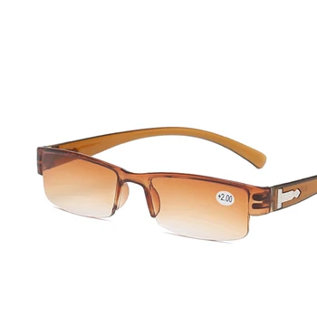 2021 Yeni Moda okuma gözlüğü Erkekler Kadınlar Şeffaf Lens vintage Yarım Çerçeve Presbiyopik Gözlük +1.0,+2.0,+3.0,+4.0