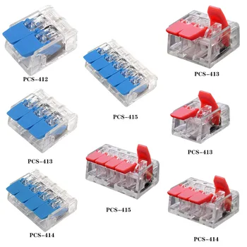 25/50/100 adet-tel bağlayıcı-vermelho mini konnektör rápido konektörü de fio compacto evrensel plug-in fio terminali casa konektörü