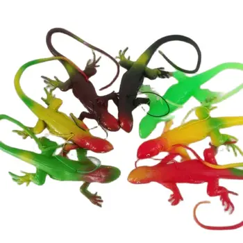 3 Adet / grup TPR yumuşak hayvan squishy Simüle renkli kertenkele timsah komik Şaka Pratik Hediyeler Oyuncaklar Çocuklar İçin