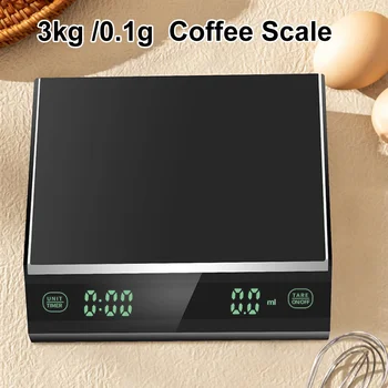 3 kg / 0.1 g Mutfak Terazisi Akıllı İtalyan El Demlenmiş Kahve elektronik tartı Şarj LCD Dijital Mutfak Pişirme Kahve Ölçeği
