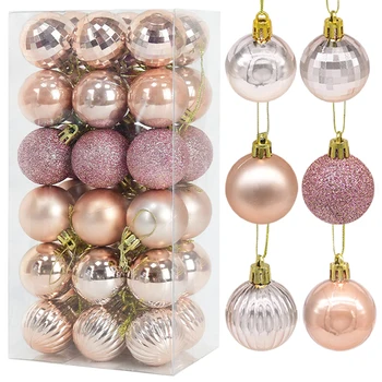 36 Adet 4 cm Noel Topları Süs Noel Süslemeleri Ev için Noel ağaç dekor 2023 Yeni Yıl Hediyeleri Plastik Noel Topları