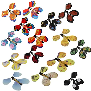 5 adet DIY Kelebek Uçan Oyuncaklar Hileler Değişim Eller Prank Oyuncak Dönüşüm Sinek Kelebek Sahne Rastgele Renk