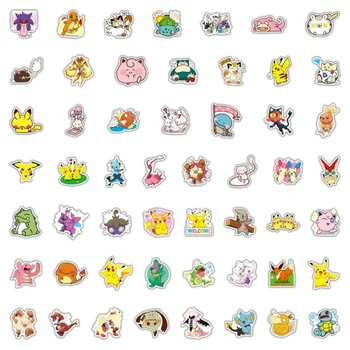 50 adet 100 adet Pokémon japon animesi Pikachu Küçük Yangın Ejderha Kawaii Karikatür Doodle Çıkartmalar Araba Kupa Buzdolabı 