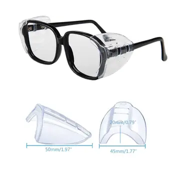 6 Pairs Sıçrama Geçirmez Güvenlik Gözlükleri Yan Kalkanlar Şeffaf Esnek Kayma Koruyucu Kalkan Tüm Boyut Gözlük 094B