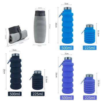 600 ml katlanabilir su şişesi açık katlanır silikon kap seyahat spor su ısıtıcısı ev taşınabilir öğe
