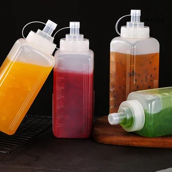 800ml / 1000ml Sos Sirke Yağı Ketçap Sos Sosu Mutfak Aksesuarları sos teknesi Plastik Çeşni Dağıtıcı sıkılabilir şişe