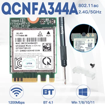 867 Mbps Qualcomm Atheros QCNFA344A Kablosuz Wifi Ağ Kartı 802.11 ac BT 4.1 QCNFA344A Çift Bant Wi-Fi NGFF Kart