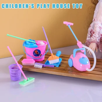 9 Adet / takım Mini Çocuk Oyuncak Oyna Pretend Temizlik Aracı Mutfak Ev temizleme fırçası Fırça Yıkama Ev Temizleyici Çocuklar için 장난감