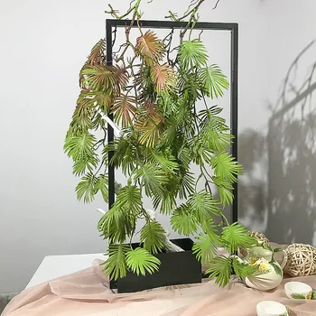 90 cm Yapay Asma fern kaplumbağa yaprak asılı bitki plastik yaprak sarmaşık yeşil yaprak ev partisi düğün DIY yatak odası duvar Dekorasyon
