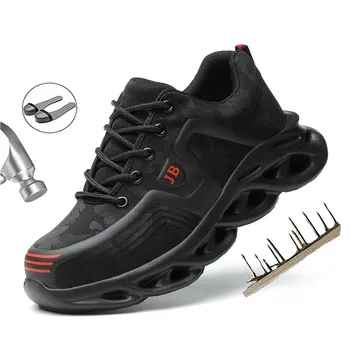 Adam Çelik Ayak Yıkılmaz iş ayakkabısı Moda Anti-piercing Sneaker Endüstriyel güvenlik ayakkabıları Açık Koruma Botları