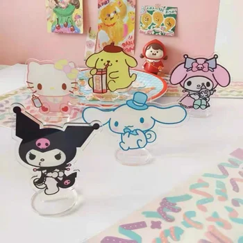 Anime Sanrio Şekil Hello Kitty Kuromi Benim Melodi Kawaii Akrilik Standı Aksiyon Figürü Masası Modeli Plaka Tutucu Kırtasiye Hediye