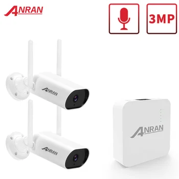 ANRAN 3MP Wifi Gözetim Kamera Sistemi P2P Kablosuz Güvenlik Kamera Seti 4CH Mini NVR CCTV Video Kamera Kiti Açık