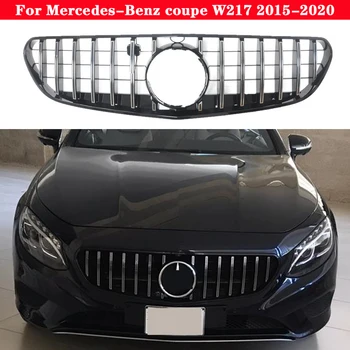 Araba styling için Orta ızgara Mercedes-Benz coupe W217 2015-2020 ABS plastik GT ön tampon Merkezi Grille dikey çubuk
