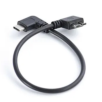 Açı USB 3.1 Tip-C USB 3.0 Mikro B Kablo Konektörü Veri Kablosu 90 Derece Transferi Dosyaları Sync Veri