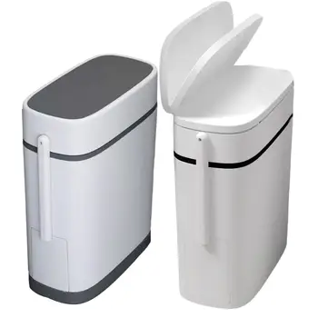 Banyo Ofis Yatak Odası için Tuvalet Fırçası Çöp Kovası ile Dar Çöp Tenekesi