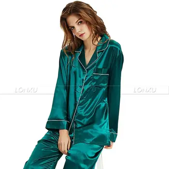 Bayan Ipek Saten Pijama Set Pijama Pijama Set Pijama Loungewear XS Sml XL 2XL 3XL _ _ Hediyeler