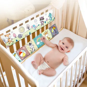 Bebek yatağı Bez Kitap Odası Dekor Beşik Tampon Erken Öğrenme Geliştirmek Biliş Eğitici Okuma Oyuncak 0-12 Ay Bebek Yenidoğan