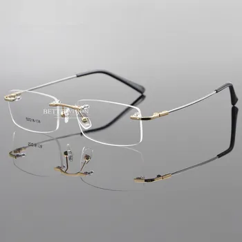 Bellek Titanyum esnek çerçevesiz gözlük çerçeveleri ışık Rx mümkün miyopi erkek kadın gözlük