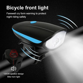 Bisiklet Bell Korna 120 DB su Geçirmez USB Şarj edilebilir MTB Bisiklet Yüksek Bisiklet Far Süper İle Işık Ön Sürme Aksesuarları