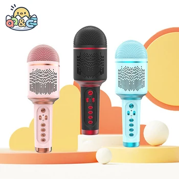 Bluetooth Karaoke kablosuz hoparlör Çocuk Mikrofon Oyuncak Müzik Ev El Mikrofon Eğitici Oyuncaklar Çocuklar için Doğum Günü Hediyeleri