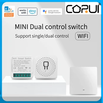 CoRui eWeLink 16A MİNİ akıllı Anahtarı 2 yönlü Kontrol Zamanlayıcı Kablosuz Anahtarı Mart Ev Otomasyonu Alexa Google Ev İle Çalışmak