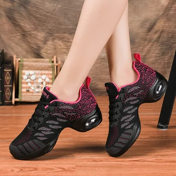 Dans ayakkabıları Kadın Nefes Yastıklama Caz Sneakers Hafif Spor Özelliği Modern Dans Ayakkabıları kız Uygulama Sneakers