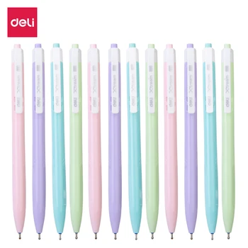 DELİ renkli tükenmez kalem 0.7 mm Öğrenci Tükenmez Kalemler Pürüzsüz Yazma Moda Acıbadem Kurabiyesi Okul Ofis Malzemeleri Kırtasiye