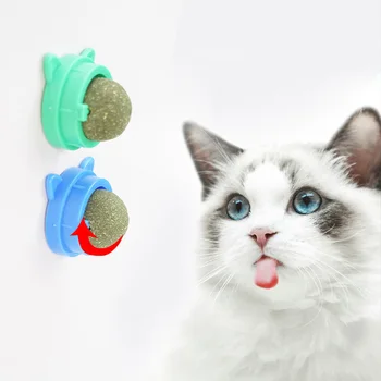 Doğal Catnip Kedi Duvar Stick-on Topu Oyuncak Şeker Yalama Davranır Sağlıklı Kaldırır Saç Topları Kediler Yalama Topları Molar Catnip Aperatifler