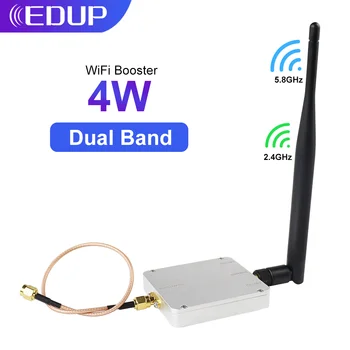 EDUP WiFi Amplifikatör 2.4 GHz 5.8 GHz Kablosuz Sinyal Güçlendirici Uzun Menzilli 4W Çift Bant Ev Ofis İçin Drone Wifi Sinyal Aksesuarları