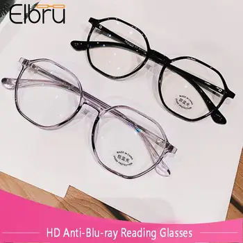 Elbru Anti-mavi ışık okuma gözlüğü kadın erkek Moda Yüksek Çözünürlüklü Göz Koruması Presbiyopik gözlük gözlük + 1.0 ila + 4.0