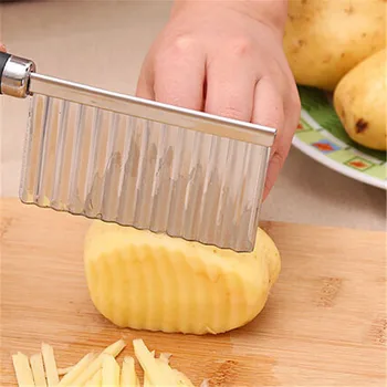 Fransız Fry Kesici Paslanmaz Çelik Patates Dalgalı Kenarlı Kesici Bıçak Sebze Meyve Patates Soyucu Pişirme Araçları Mutfak Gadget