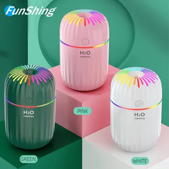 FunShıng 300 ML Taşınabilir Hava Nemlendirici Renkli led ışık ultrasonik buğu yapıcı USB araba aromalı uçucu yağ Difüzör İçin Ev
